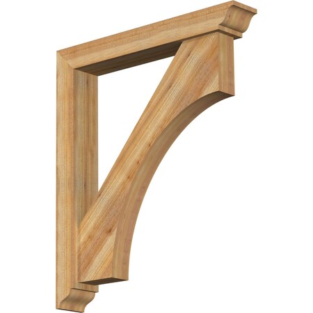 Ekena Millwork Westlake Traditional Rough Sawn Bracket w/ Offset Brace, Western Red Cedar, 6"W x 38"D x 44"H BKT0604X38X44WTL01RWR